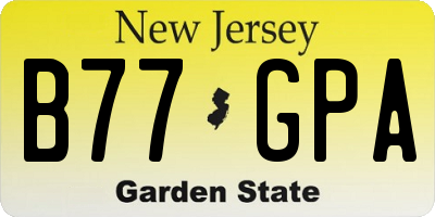NJ license plate B77GPA