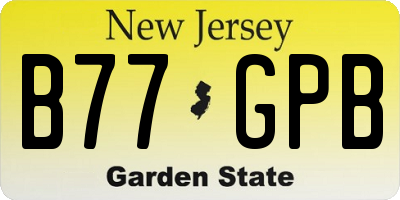 NJ license plate B77GPB