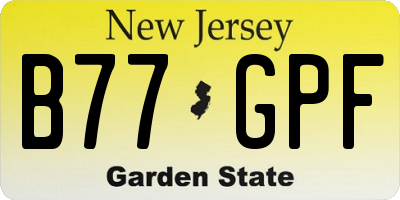 NJ license plate B77GPF