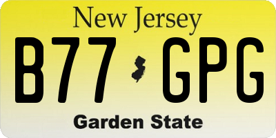NJ license plate B77GPG