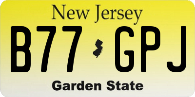 NJ license plate B77GPJ