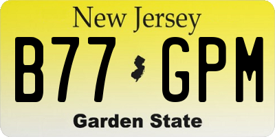 NJ license plate B77GPM