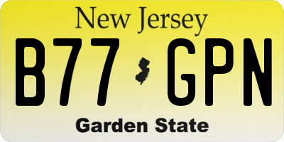 NJ license plate B77GPN