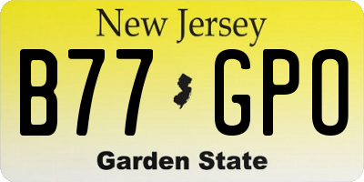 NJ license plate B77GPO