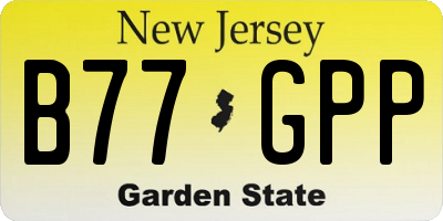 NJ license plate B77GPP