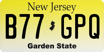 NJ license plate B77GPQ