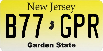 NJ license plate B77GPR