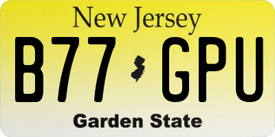 NJ license plate B77GPU