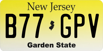 NJ license plate B77GPV