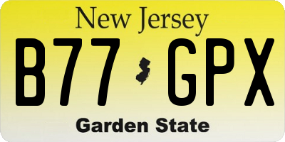NJ license plate B77GPX