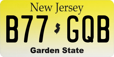 NJ license plate B77GQB