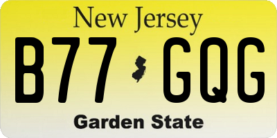 NJ license plate B77GQG