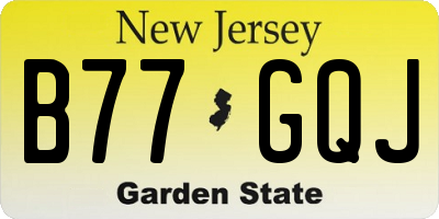 NJ license plate B77GQJ