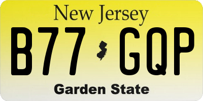 NJ license plate B77GQP