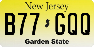 NJ license plate B77GQQ