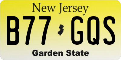 NJ license plate B77GQS
