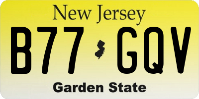 NJ license plate B77GQV
