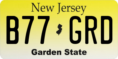 NJ license plate B77GRD
