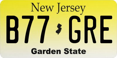 NJ license plate B77GRE