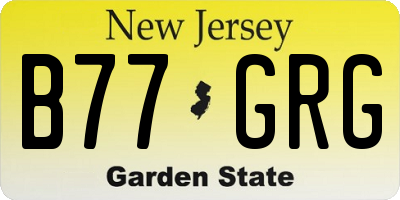 NJ license plate B77GRG