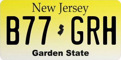 NJ license plate B77GRH