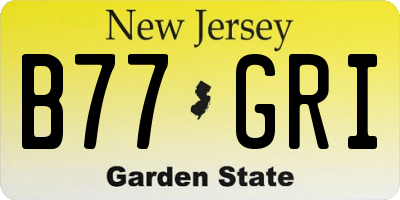 NJ license plate B77GRI