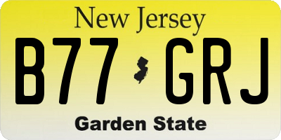 NJ license plate B77GRJ