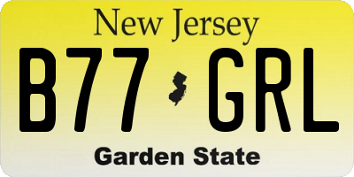 NJ license plate B77GRL