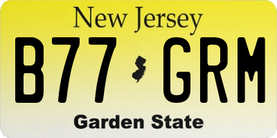 NJ license plate B77GRM
