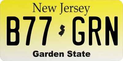 NJ license plate B77GRN