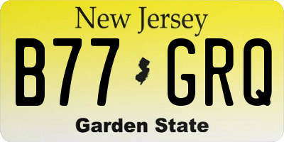 NJ license plate B77GRQ