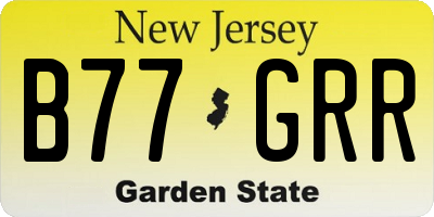 NJ license plate B77GRR