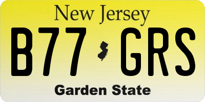 NJ license plate B77GRS