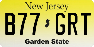 NJ license plate B77GRT