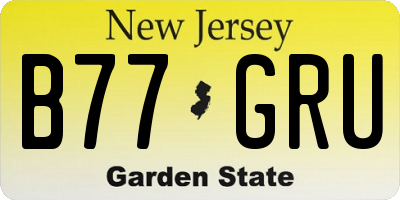 NJ license plate B77GRU