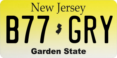 NJ license plate B77GRY