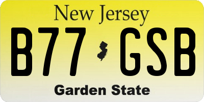NJ license plate B77GSB