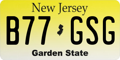 NJ license plate B77GSG