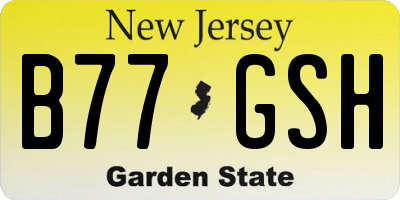 NJ license plate B77GSH