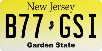 NJ license plate B77GSI