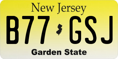 NJ license plate B77GSJ