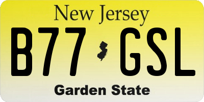NJ license plate B77GSL