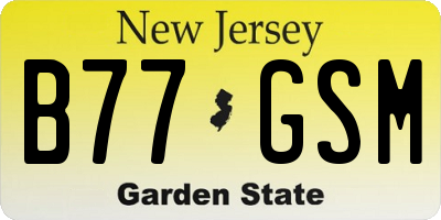 NJ license plate B77GSM