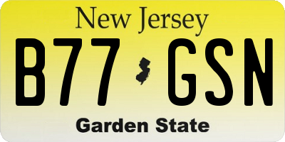 NJ license plate B77GSN
