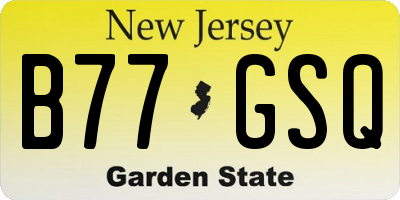 NJ license plate B77GSQ