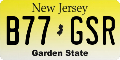 NJ license plate B77GSR