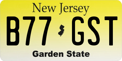 NJ license plate B77GST