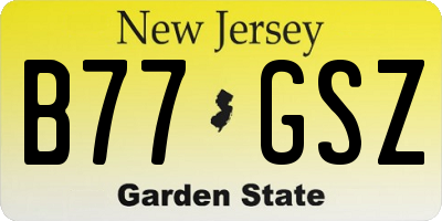 NJ license plate B77GSZ
