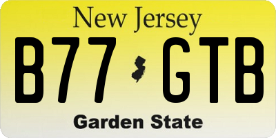 NJ license plate B77GTB
