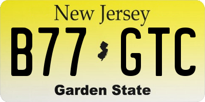 NJ license plate B77GTC